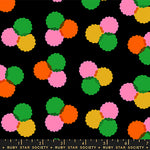 PREORDER Sparkle Mart || Puffs Black || Cotton Quilting Fabric