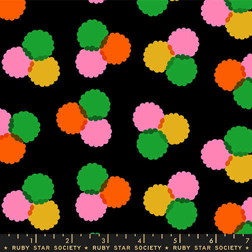 PREORDER Sparkle Mart || Puffs Black || Cotton Quilting Fabric