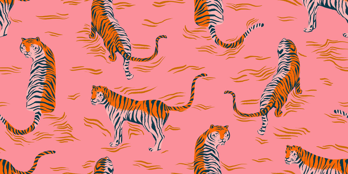 PREORDER Poolside Too || Tigress Sorbet || Cotton Quilting Fabric