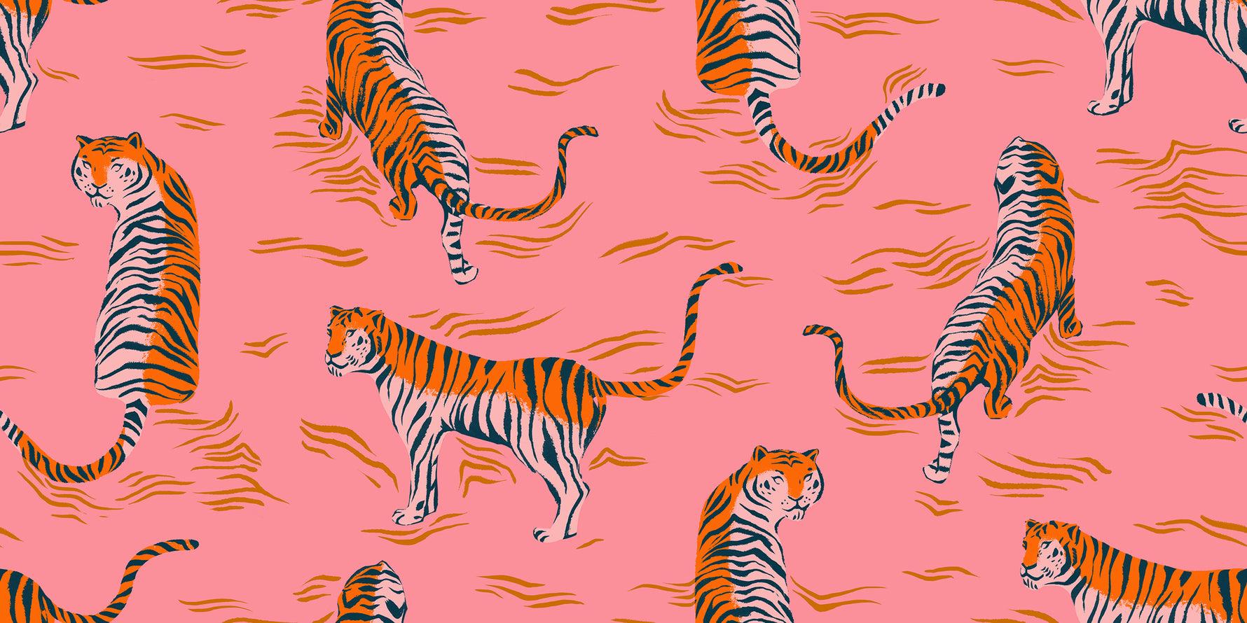PREORDER Poolside Too || Tigress Sorbet || Cotton Quilting Fabric