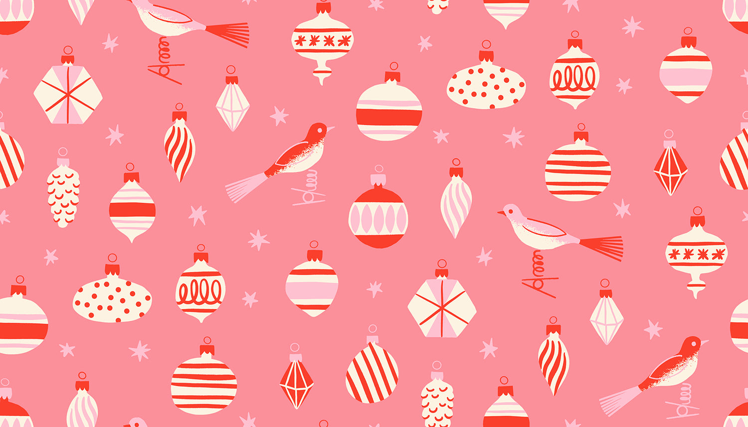 PREORDER MERRY HAPPY || Baubles Sorbet || Cotton Quilting Fabric