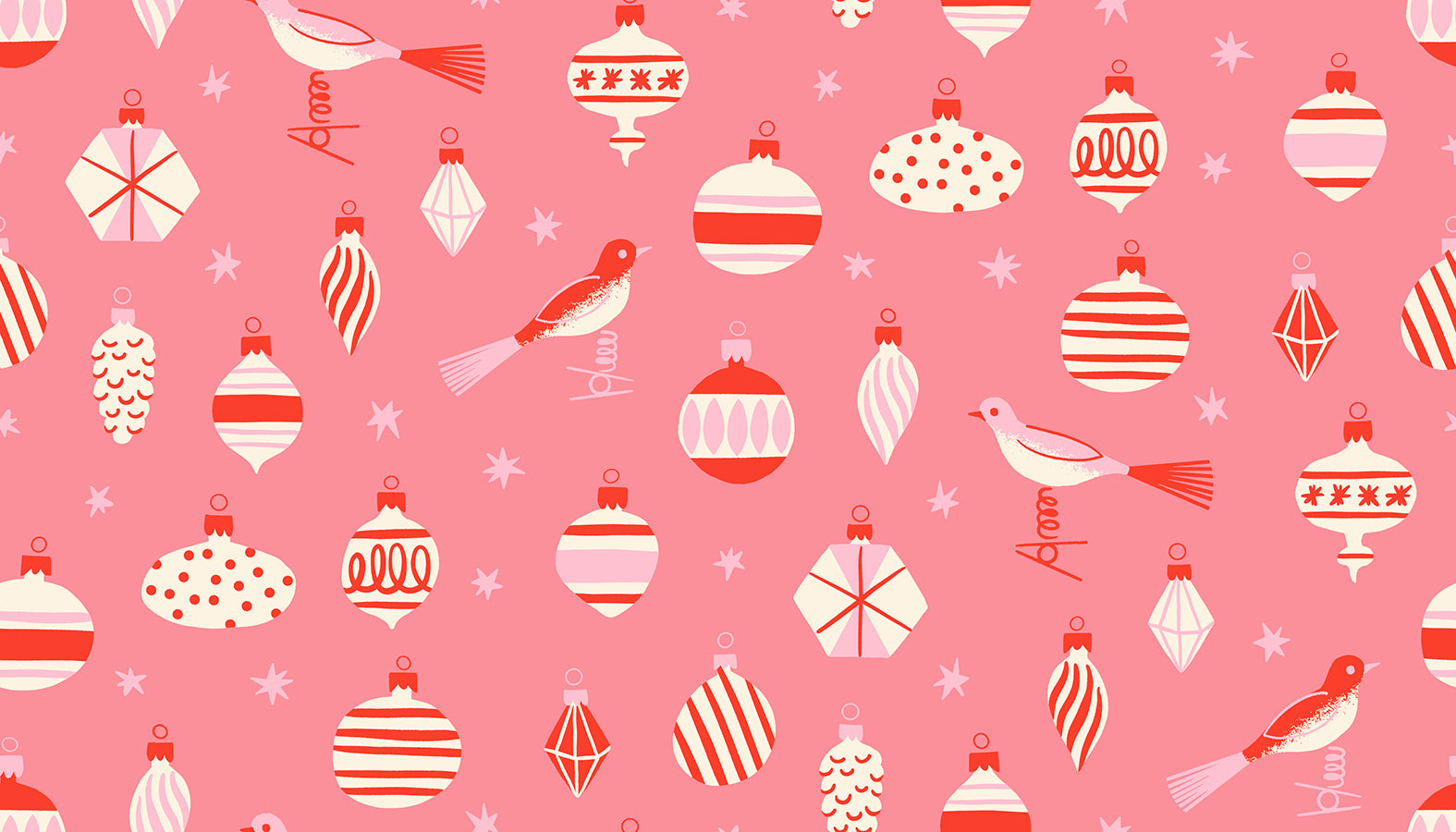 PREORDER MERRY HAPPY || Baubles Sorbet || Cotton Quilting Fabric