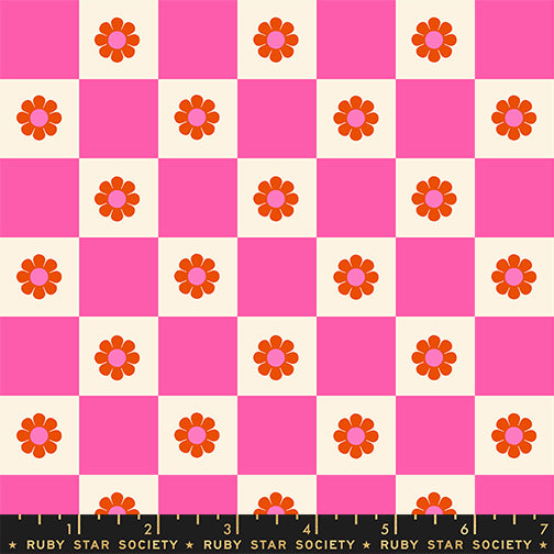 PREORDER Daisy Days || Flower Check Playful || Cotton Quilting Fabric