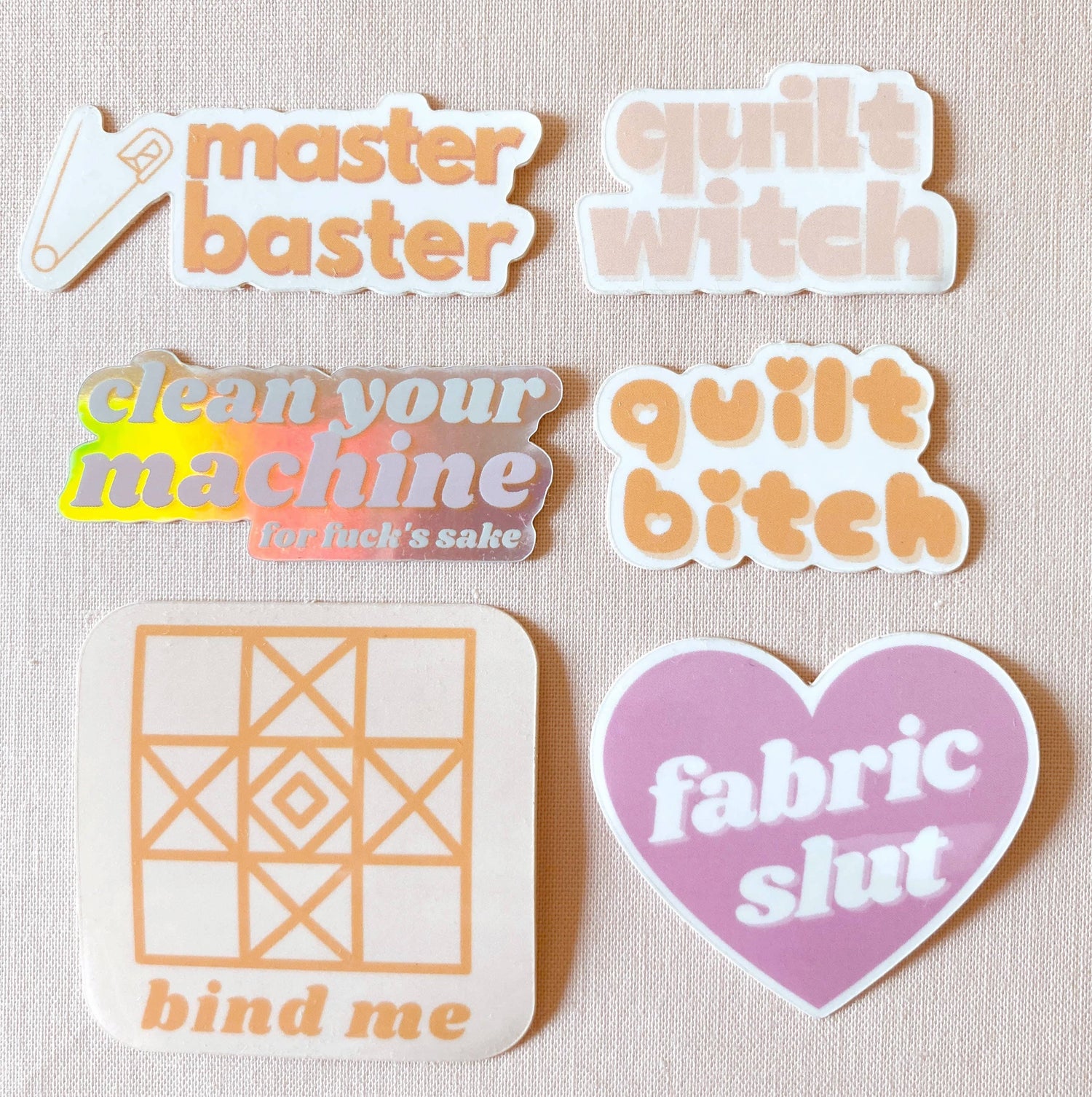 Slutty Quilting Sewing Vinyl Sticker Pack