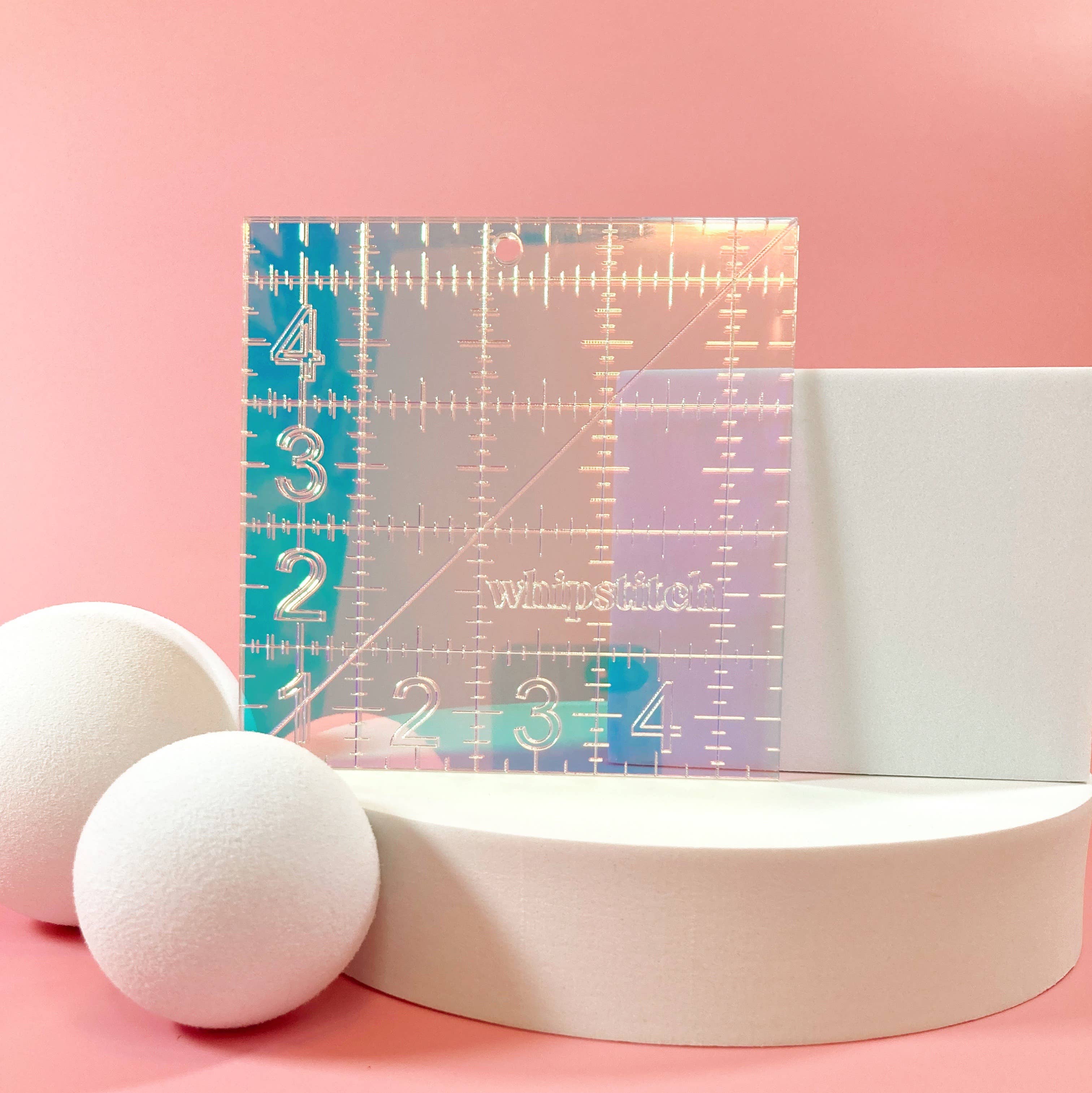 Iridescent quilting ruler, 4.5 in square – French Fry Quilt Company