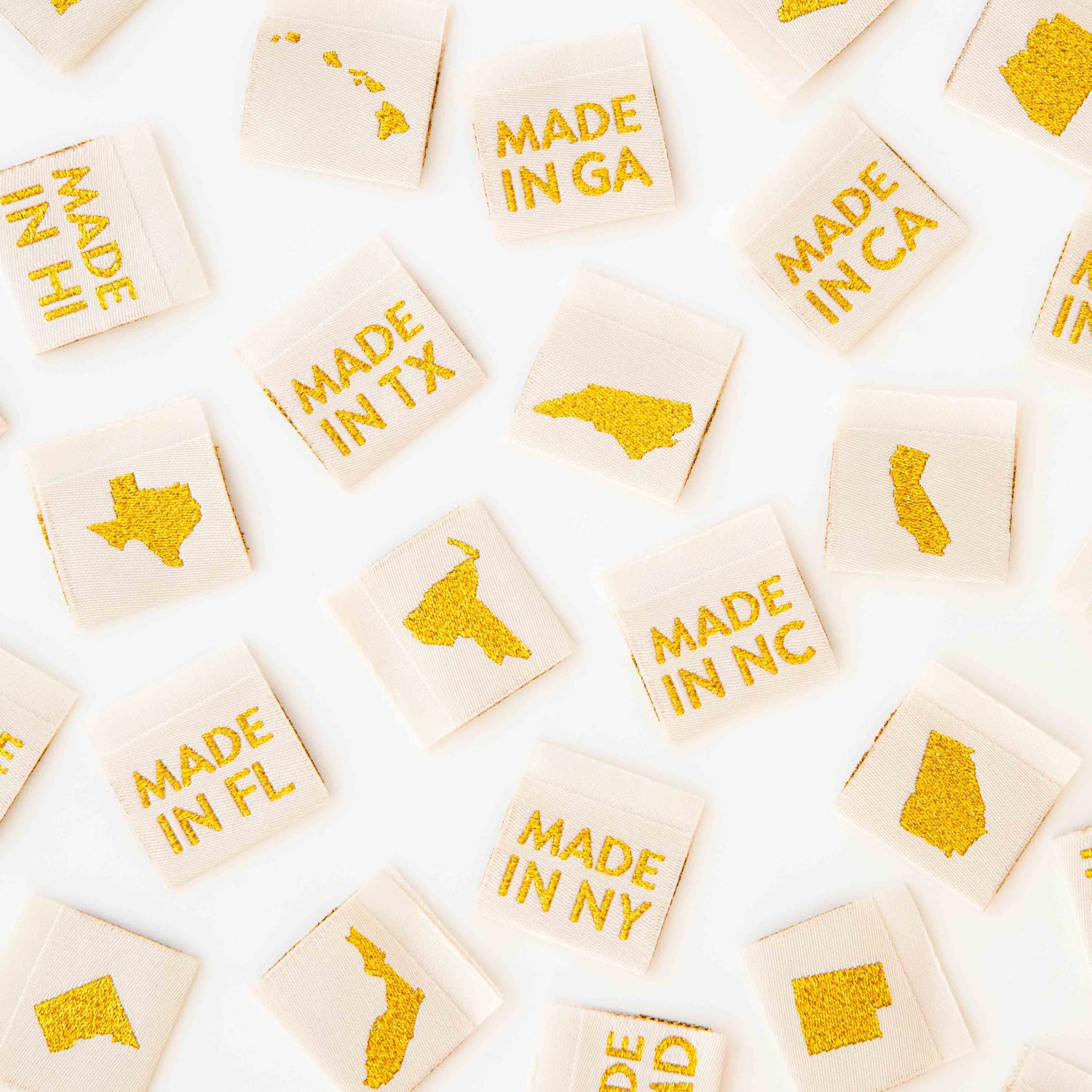 Made in My State Gold Woven Labels: Arizona